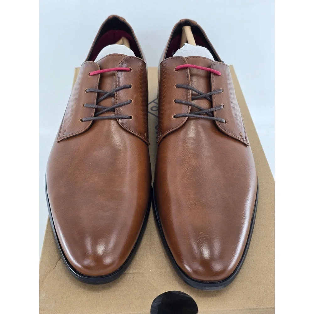 Call It Spring Hudsen-220 Dress Shoes Mens 8 Cognac Vegan Leather -New